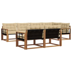 vidaXL Ensemble de canapés d'extérieur 7 pc Naturel et Beige