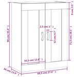 vidaXL Armoire murale sonoma gris 69 5x34x90 cm bois d'ingénierie