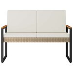 vidaXL Banc extérieur Beige et blanc crème 107 x 61 x 80 cm polyrotin