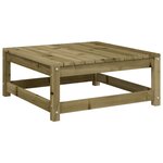 vidaXL Repose-pied de jardin avec coussin bois de pin imprégné