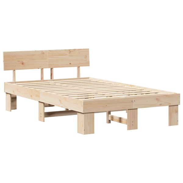 vidaXL Cadre de lit Marron 120 x 190 cm Bois massif en pin
