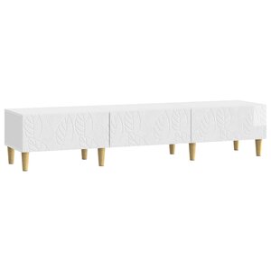 vidaXL Meuble TV 147 x 34 5 x 30 cm Blanc brillant Bois d'ingénierie