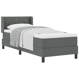 Lit box spring vidaXL avec matelas gris foncé 80x200 cm Tissu