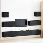 vidaXL Ensemble meuble TV 7 pièces - Mur à mur  Chêne noir  Bois reconstitué.