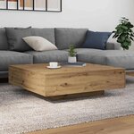 vidaXL Table Basse chêne artisanal 100 x 100 x 31 cm Bois d'ingénierie
