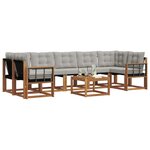 vidaXL Ensemble de canapés d'extérieur 8 pc Gris Naturel et Clair