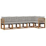 vidaXL Ensemble de canapés d'extérieur 6 Pièces Gris Naturel et Clair