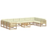 vidaXL Ensemble de canapés d'extérieur 11 pc Blanc et crème