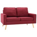 vidaXL Ensemble de canapés 2 Pièces Tissu Rouge bordeaux