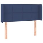 vidaXL Tête de lit avec oreilles Bleu 103x16x78/88 cm Tissu