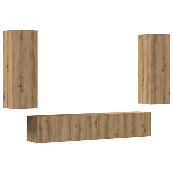 vidaXL Meubles TV muraux 4 Pièces chêne artisanal bois d'ingénierie