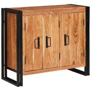 vidaXL Buffet avec portes Marron Bois d'acacia massif et métal