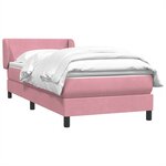 vidaXL Sommier à lattes de lit avec matelas rose 90x210 cm velours