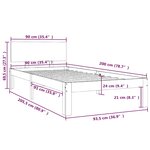 vidaXL Cadre de lit sans matelas Marron miel Bois pin massif 90x200 cm