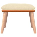vidaXL Chaise à bascule avec tabouret Blanc crème Tissu