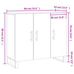 vidaXL Buffet chêne fumé 90x34x80 cm bois d'ingénierie