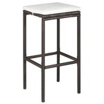 vidaXL Ensemble de bar de jardin 5 Pièces coussins Résine tressée Marron