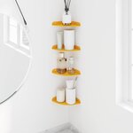 vidaXL Étagère Flottante d'Angle 4 pc Jaune moutarde 15 x 15 x 2 cm