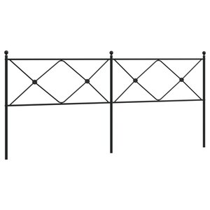 vidaXL Tête de lit métal noir 193 cm