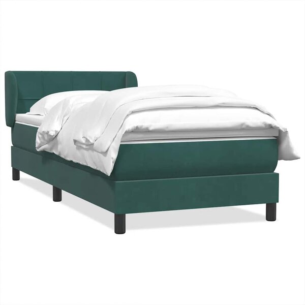 vidaXL Sommier à lattes de lit et matelas vert foncé 90x210 cm velours