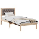 vidaXL Cadre de lit avec tête de lit Taupe 75 x 190 cm Pin massif