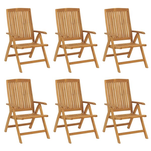 vidaXL Chaises de jardin inclinables lot de 6 bois massif de teck
