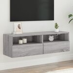vidaXL Meuble TV mural sonoma gris 100x30x30 cm bois d'ingénierie