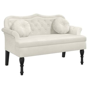 vidaXL Banc avec coussins crème 120 5x65x75 cm velours