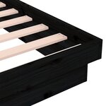 vidaXL Cadre de lit Noir Bois massif 100x200 cm