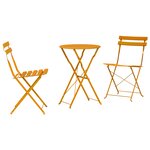 Set de bistro pliable 3 pièces jaune moutarde en acier