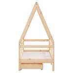 vidaXL Cadre de lit enfant avec tiroirs 70x140 cm bois de pin massif