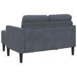 vidaXL Canapé 2 places avec méridienne en L gris foncé 125 cm velours