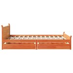 vidaXL Cadre de lit sans matelas cire marron 135x190cm bois pin massif