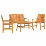 vidaXL Ensemble de salon de jardin 4 Pièces Marron Bois d'Acacia Massif