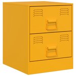 vidaXL Tables de chevet 2 Pièces jaune 34 5x39x44 cm acier