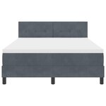 Lit Box Spring vidaXL avec Matelas et LED Gris Foncé 140x200 cm Velours