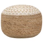 vidaXL Pouf fait à la main Blanc 45x30 cm Jute