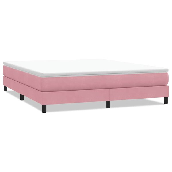 vidaXL Sommier à lattes de lit sans matelas rose 180x210 cm velours