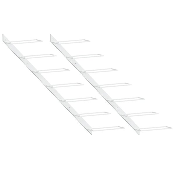 vidaXL Casier à vin mural pour 7 bouteilles 2 Pièces Blanc Métal