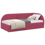 vidaXL Cadre de lit d'angle Bordeaux 80 x 200 cm Velours