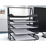 Corbeilles courrier q-connect maille metallique documents   a4 350x275x375 mm coloris     noir - set 5 un