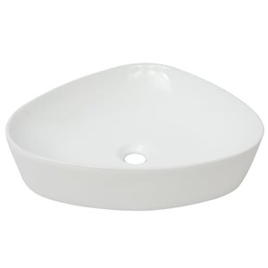 vidaXL Évier triangulaire Céramique Blanc 50 5 x 41 x 12 cm