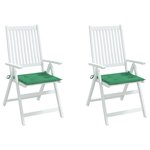 vidaXL Coussins de chaise de jardin lot de 2 vert 50x50x4 cm