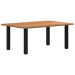 vidaXL Table à manger marron clair bois de chêne massif rectangulaire