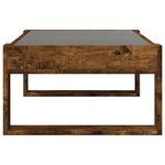 vidaXL Table basse avec LED infini chêne fumé 90x53x30 cm