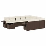vidaXL Salon de jardin et coussins 11 Pièces marron résine tressée