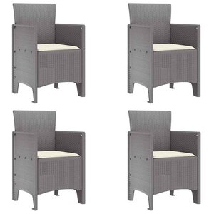 vidaXL Chaise de jardin 4 Pièces Gris clair 53 x 49 x 85 cm PP