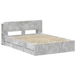 vidaXL Cadre de lit avec rangement Gris béton 150 x 200 cm