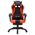 Chaise fauteuil siège pivotante de bureau informatique étude de jeux vidéo avec LED RVB et similicuir orange 02_0024210