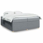 vidaXL Sommier à lattes de lit avec matelas Gris clair 200x200cm Tissu